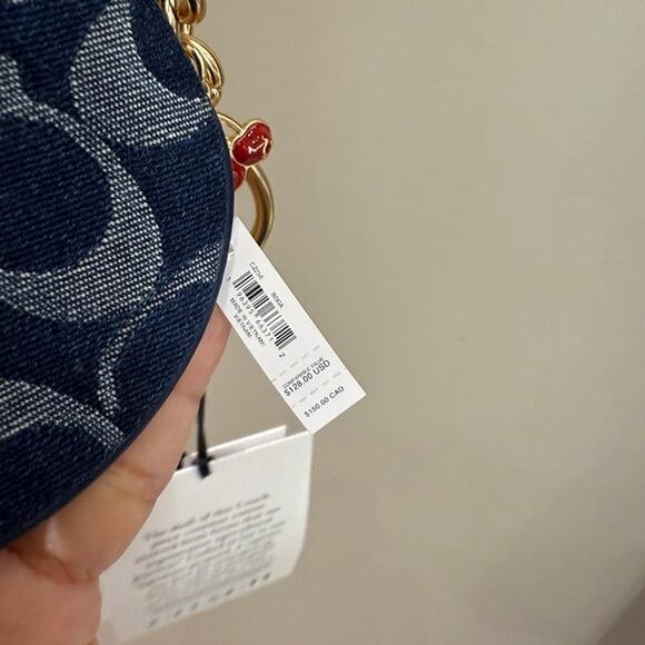 Coach CZ256 Circular Coin Pouch Bag Charm In Signature Denim - Picture 6 of 6